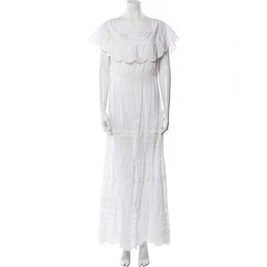 Alice + Olivia White Maxi Lace Accent Dress